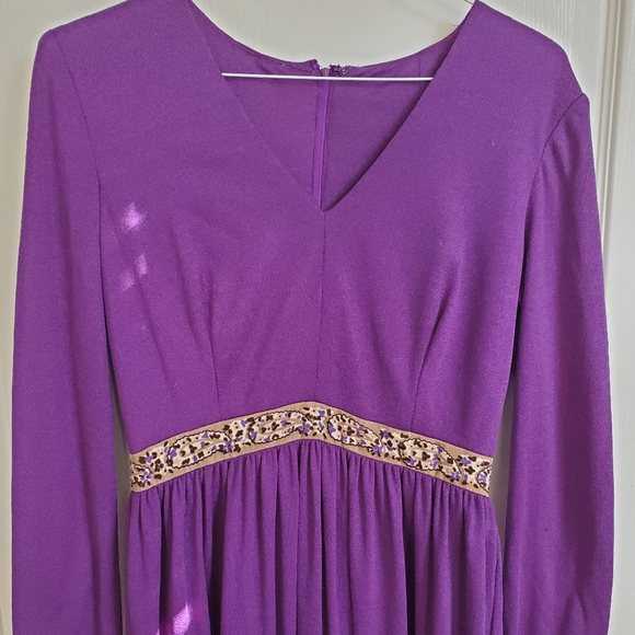😯STUNNING 1960s BOHEMIAN STYLE LONG SLEEVE/ DRESS - Picture 2 of 7